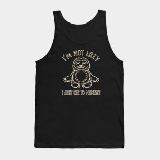 Not Lazy, Just Meditating (Lineal) Tank Top